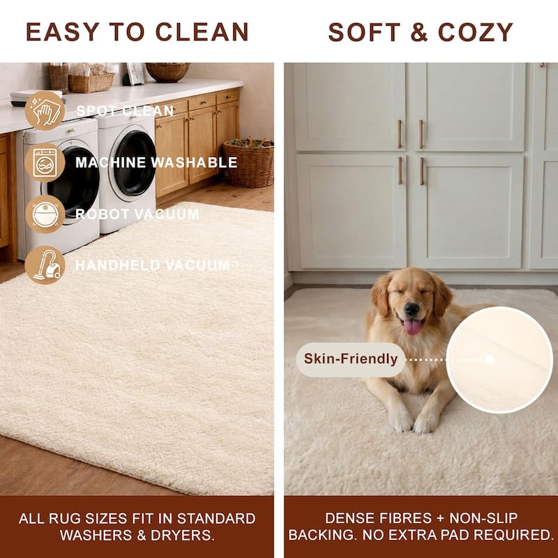 ECARPETGALLERY Argo Plush & Shags Machine Washable Area Rug