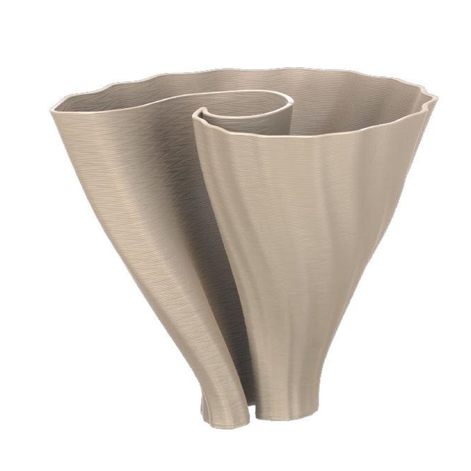 Light Gray 3D Printed Ceramic Vase Dia 8.6"