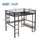 preview thumbnail 4 of 10, Full Size Metal Loft Bed with Long Desk and Shelves for Kids