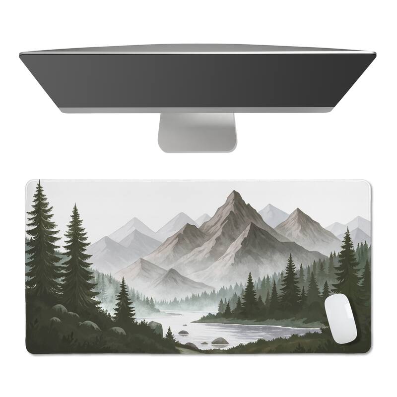 Sweet Jojo Designs Woodland Forest Boy, Girl, Unisex Neutral Large Mouse Pad Desk Mat - Green Nature Theme Pine Tree Hunter