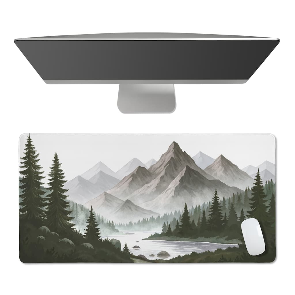 Sweet Jojo Designs Woodland Forest Boy, Girl, Unisex Neutral Large Mouse Pad Desk Mat - Green Nature Theme Pine Tree Hunter