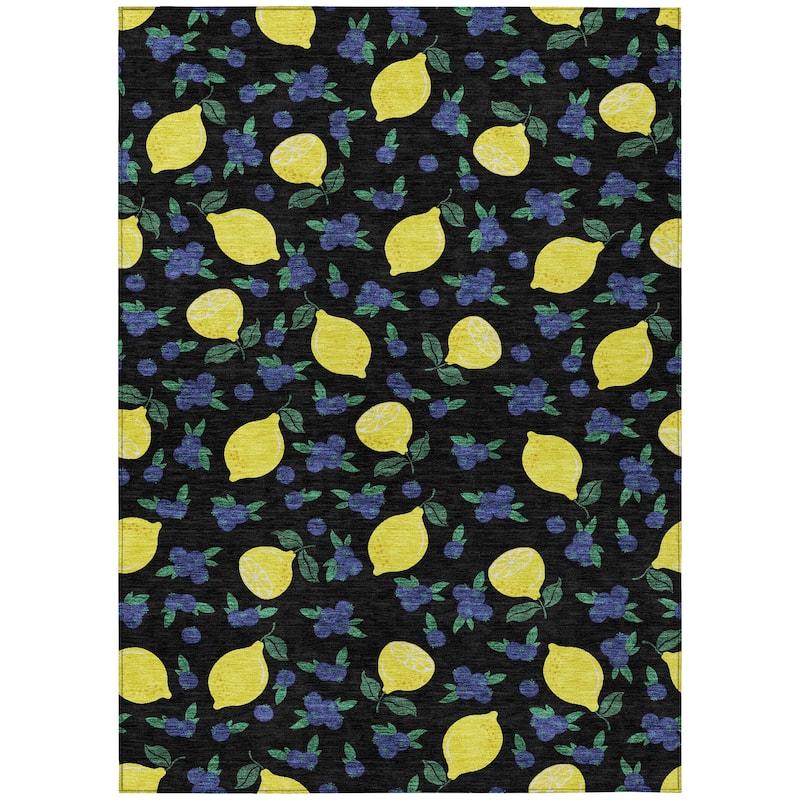 Machine Washable Indoor/ Outdoor Citrus Berry Chantille Rug