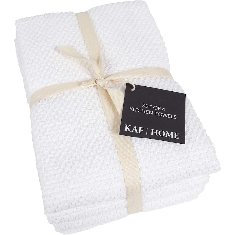 KAF Home Set of 4 Deluxe Popcorn Terry Kitchen Towels