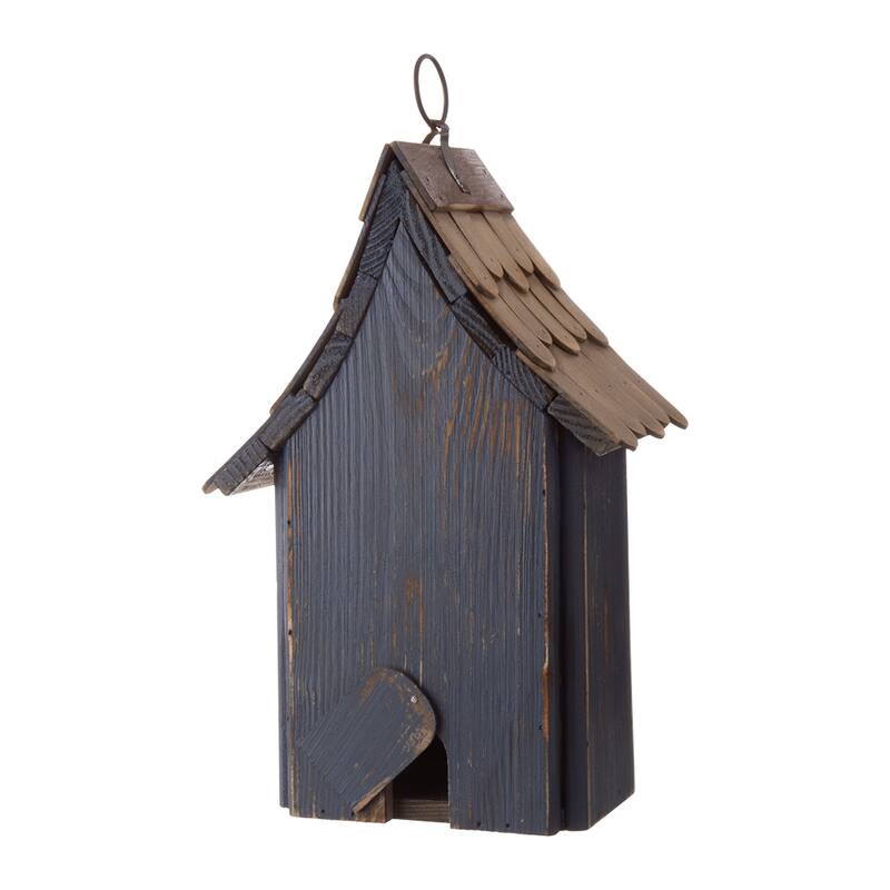 Glitzhome 11.75"H Wooden Hand Painted Distressed Birdhouse