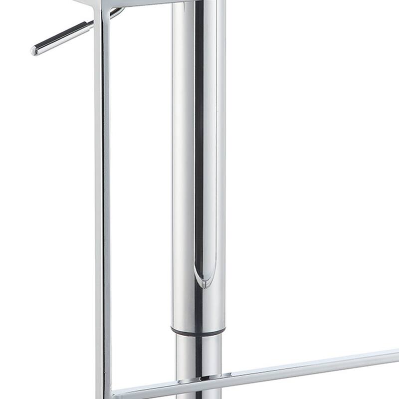 Adjustable Contemporary Metal Bar Stool, Black & Silver