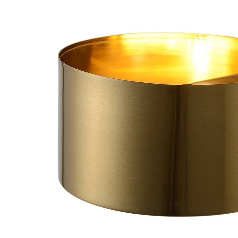 Modern 1-Light Brass Hollow Metal Drum Wall Light