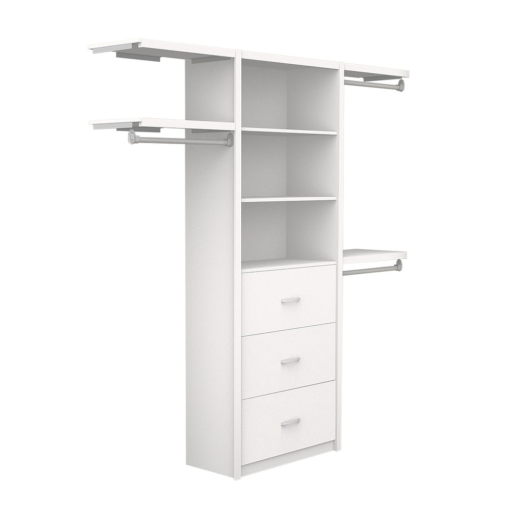 Isa Closet System with 5 Drawers & Adjustable Shelves