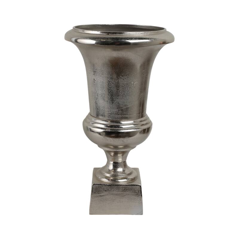 Aluminum Vase Flared Urn Design Tall Metallic Finish - 24" Silver