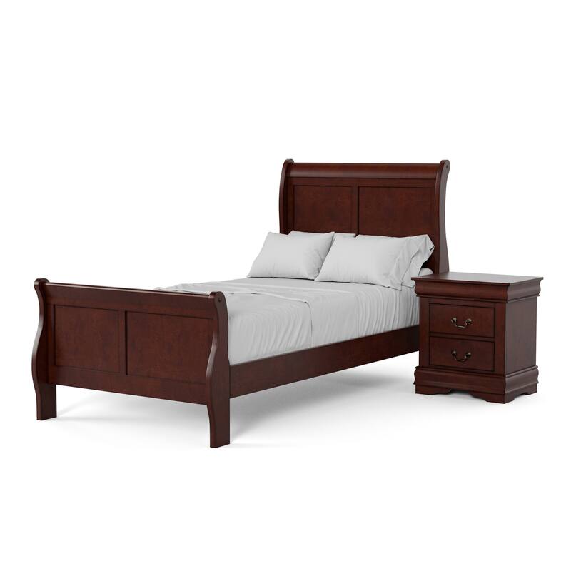 Furniture of America Mayday Modern Solid Wood 2-Piece Sleigh Bedroom Set