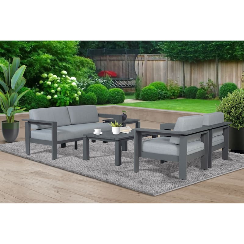Sardinia Aluminum Frame Outdoor 74" Love Seat / Sofa - Grey