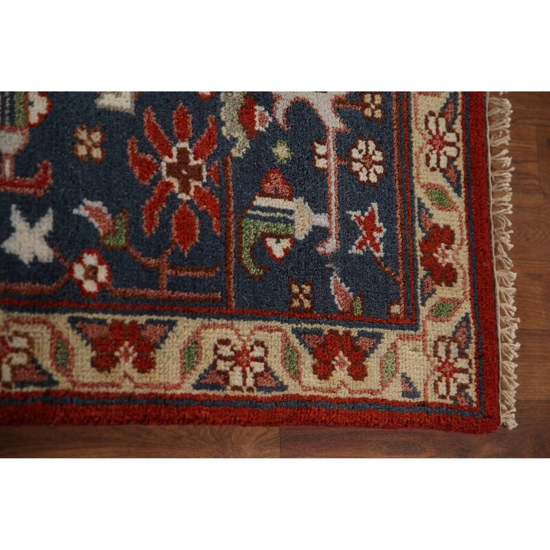 Geometric Heriz Serapi Oriental Area Rug Hand-Knotted Wool Carpet - 8'11"x 11'10"