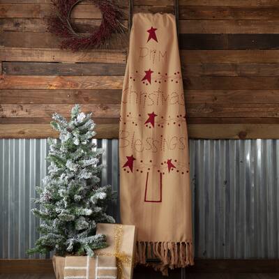 Prim Christmas Blessings Woven Throw 60x50