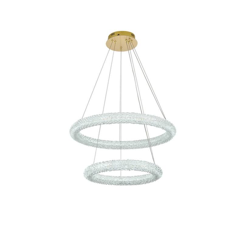 Elegant Lighting 3800G28 Bowen 28" Wide LED Crystal Ring Chandelier