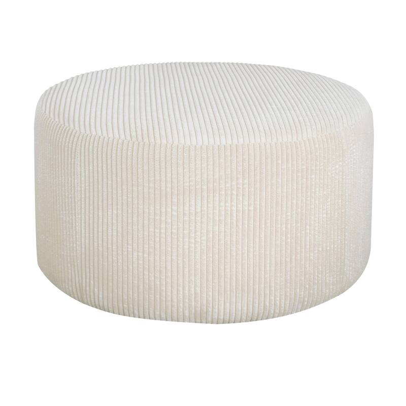 Upholstered round footstool