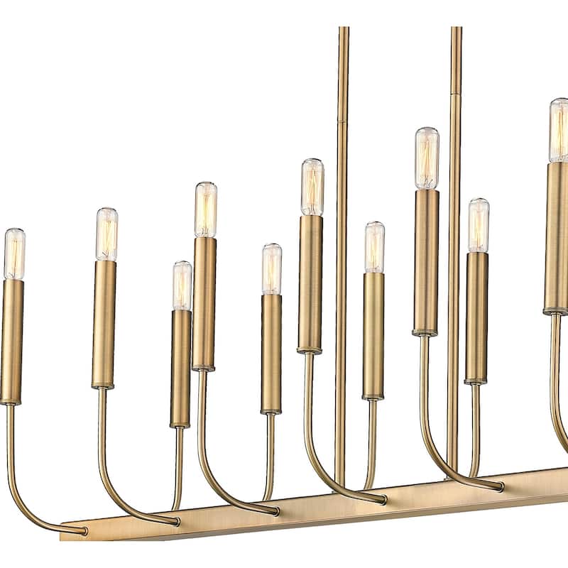14 Light 46 Inch Wide Oval Chandelier in Aged Brass