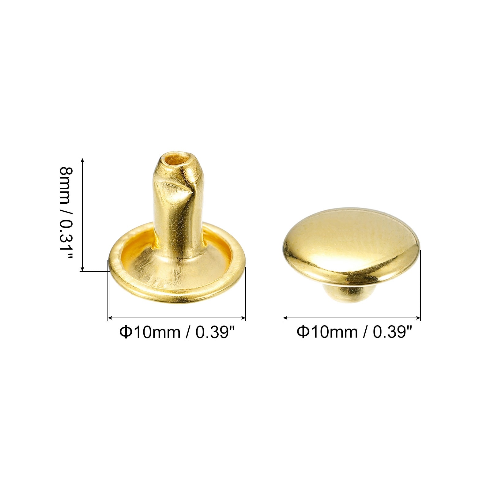 Leather Rivets,Double Cap Rivets Metal Studs Rivet for Leather Craft Repair DIY Purse Belts Bags Shoes