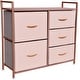 preview thumbnail 2 of 20, Wide Dresser with 5 Drawers Rose - 5-drawer