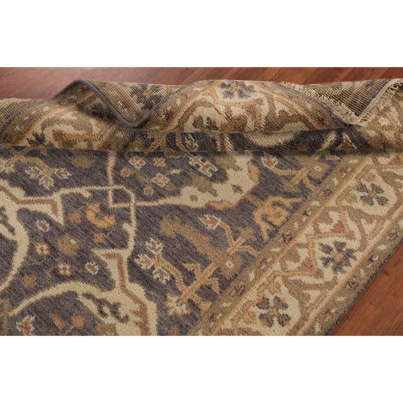 Gray Oushak Oriental Rug Hand-Knotted Wool Carpet - 4'1"x 5'9"