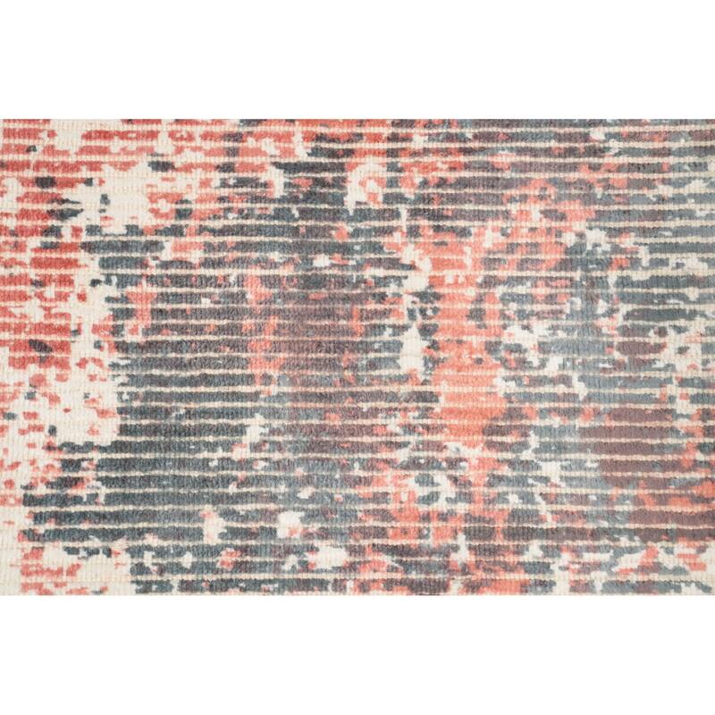 Hand Knotted Oriental Viscose Silk Carpet Modern Abstract Multi-Colored Abstract Area Rug - 4' 0'' X 2' 0''