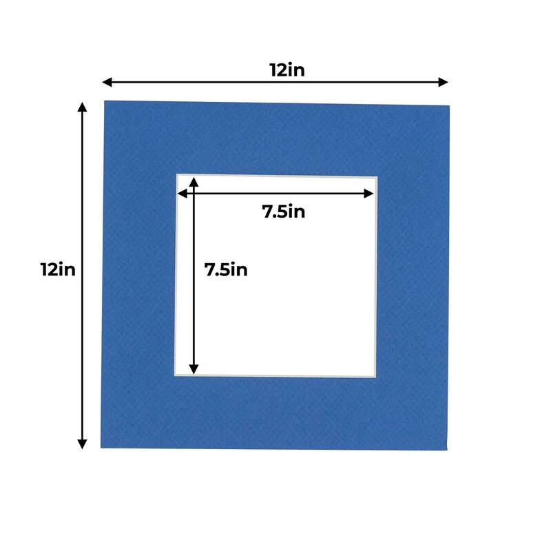 12x12 Mat for 8x8 Photo - Royal Blue Matboard for Frames Measuring 12 x 12 Inches - To Display Art Measuring 8 x 8 Inches