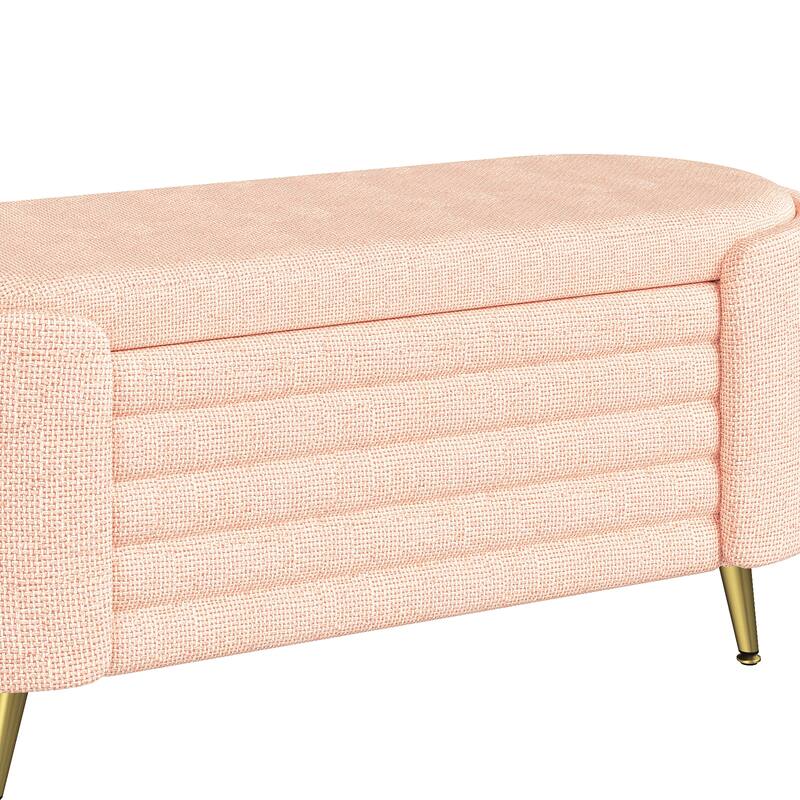 GDFStudio - Modern 44.9" Chenille Upholstered Storage Ottoman Bench