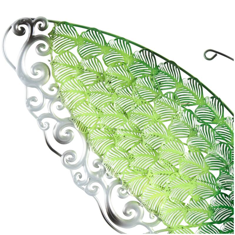 Iron Metal Eclectic Butterfly Wall Decor in Blue, Purple, or Green (16" H X 21" W)