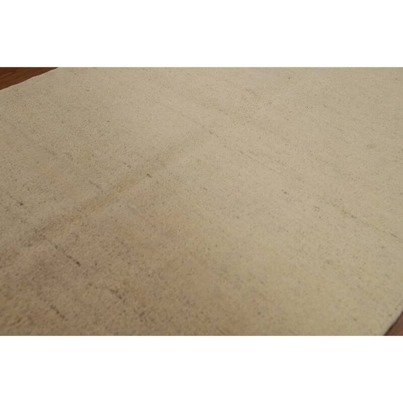 Modern Gabbeh Oriental Accent Rug Handmade Beige Wool Carpet - 2'9"x 4'0"