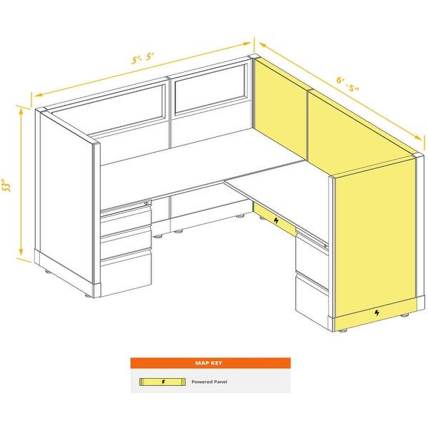 Modular Office Furniture Systems 53h Powered Cubicles Overstock 29177166