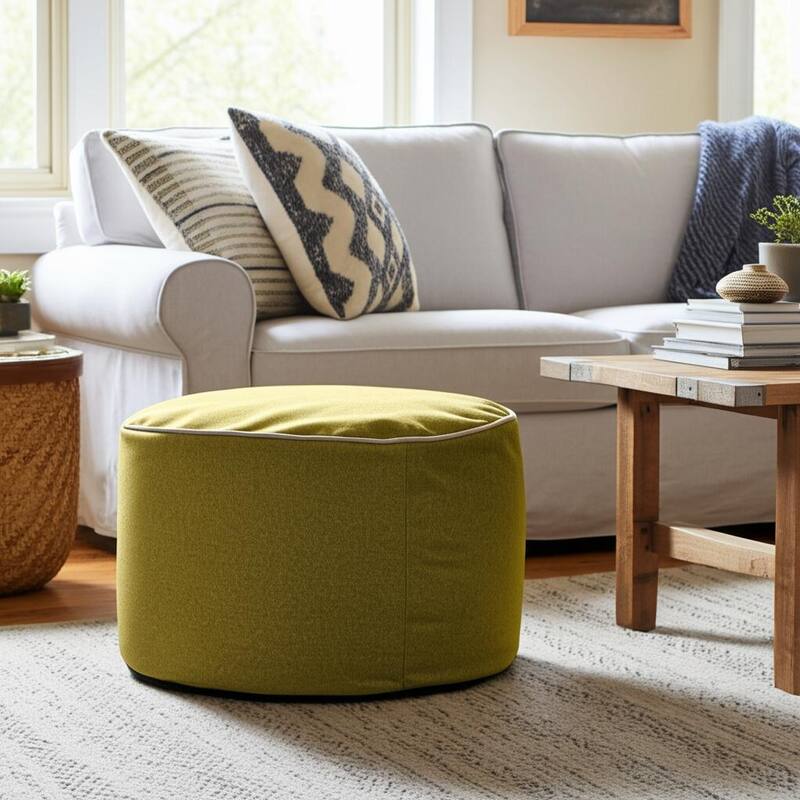 Qiviut Green Foot Pouf