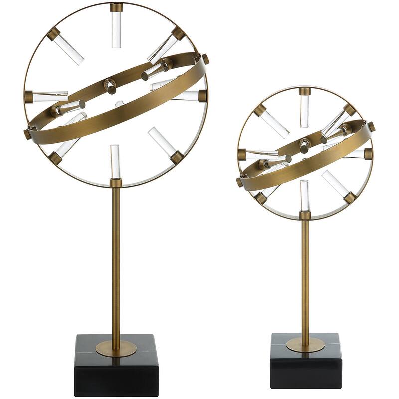 Uttermost 18087 Realm 21-1/2" Tall Glass and Metal Abstract Table