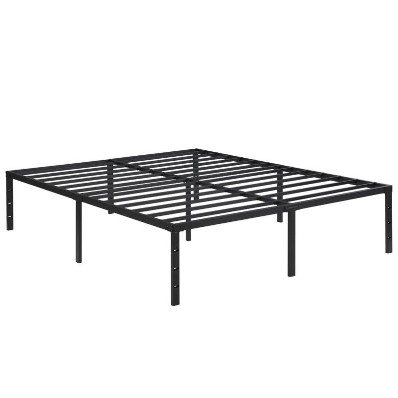 Queen Size Heavy Duty Metal Platform Bed Frame, No Box Spring Needed - Underbed Storage, Noise Free, for Bedroom Apartment