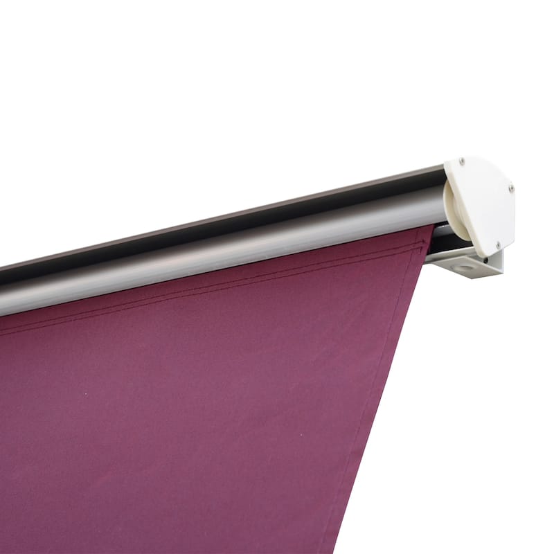 Outsunny 6' Drop Arm Manual Retractable Patio Sun Window Awning with UV & Sun Protection for Comfortable Shade, Wine Red