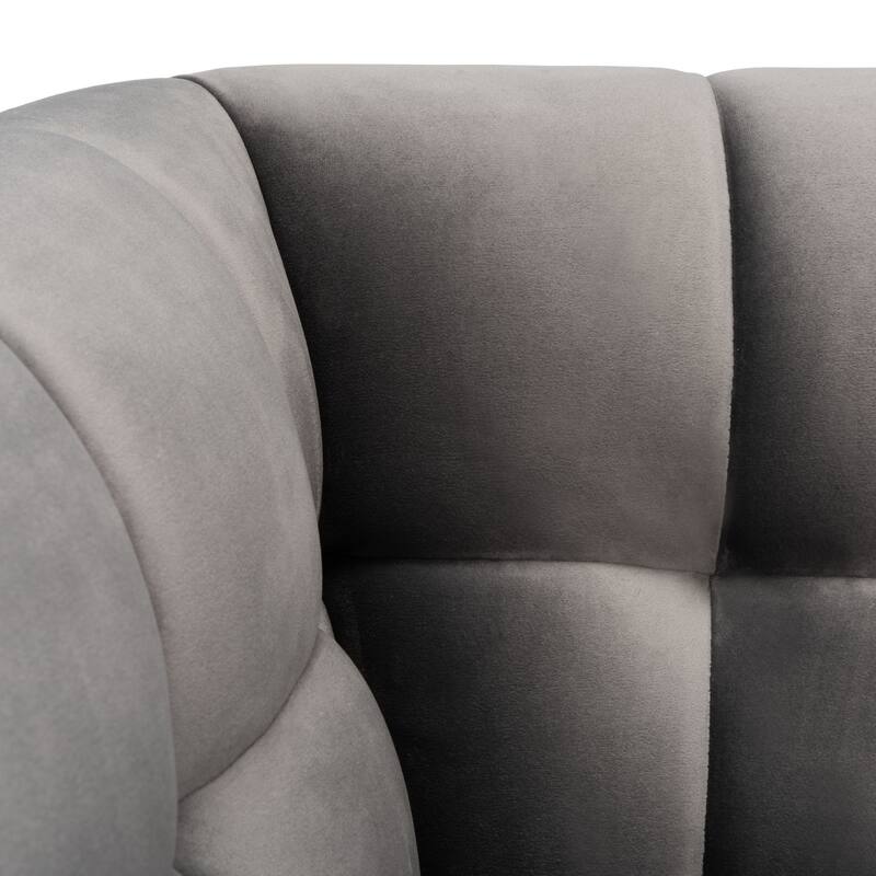 SAFAVIEH Couture Trinchen Mid-Century Tufted Club Chair - 43.3" W x 34.3" L x 28.9" H - 43Wx34Dx29H