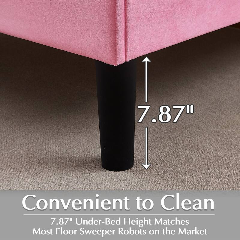 Javlergo Upholstered Platform Bed Frames with Height Adjustable Headboard, Sturdy Wooden Slats/Noise-free
