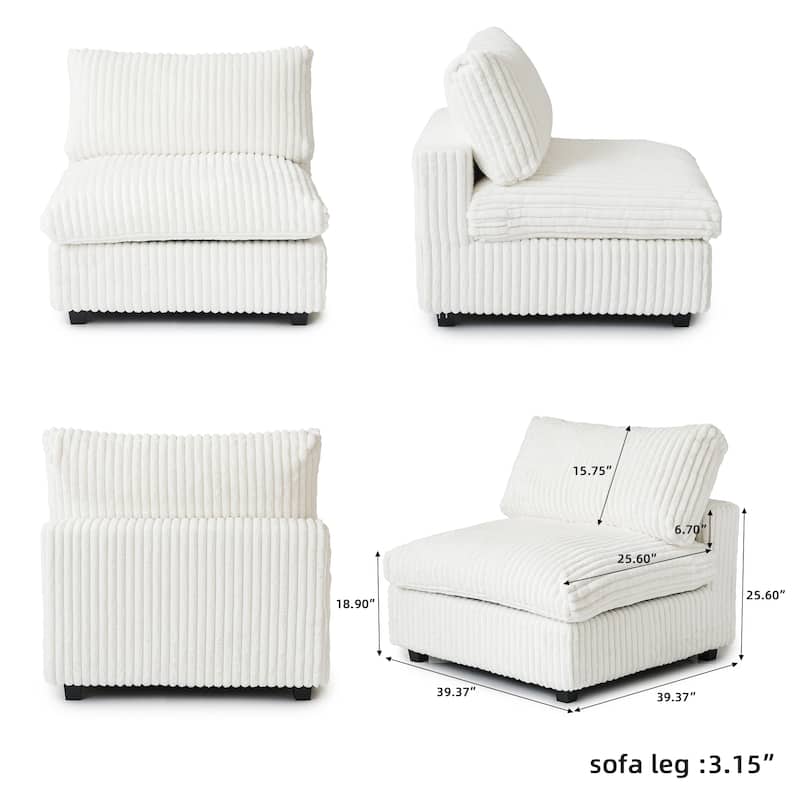 Soft Plush Upholstered Modular Sectional Sofa U-shaped Down Filled Living Room Couch-5 Seaters/6 Seaters
