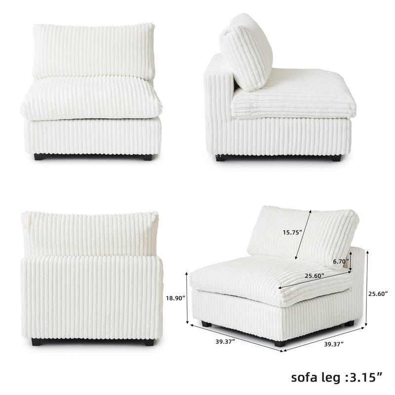 Cloud Corner Sofa Soft Plush Upholstered Modular Sectional Sofa Down Filled Living Room Couch