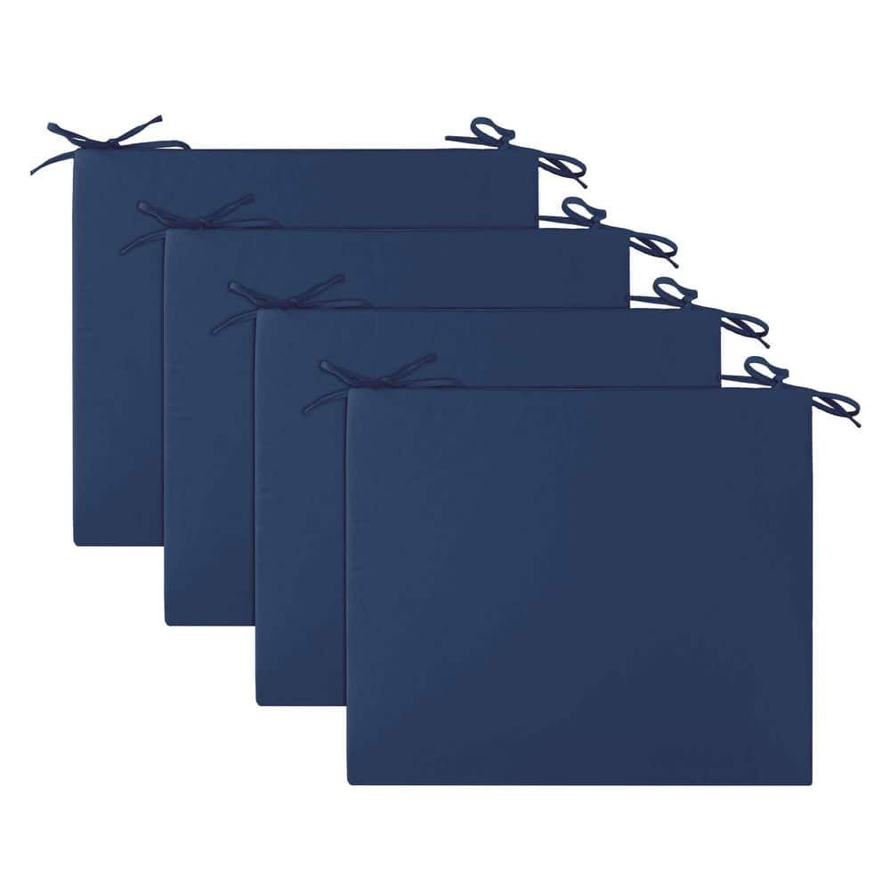 Set of 4 Waterproof Outdoor Chair Cushions with Ties for Patio Furniture