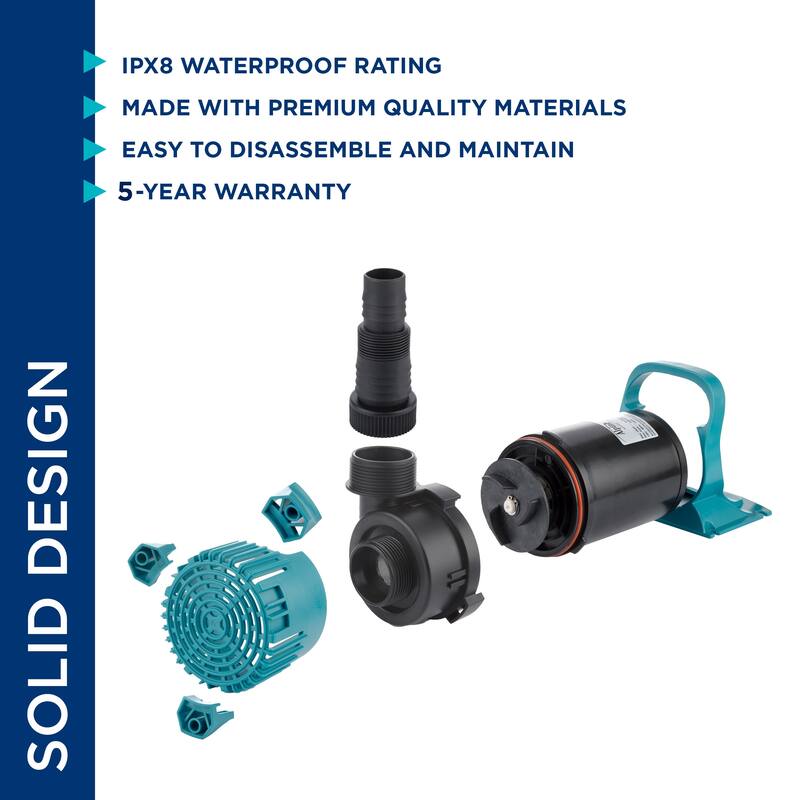 Alpine Corporation Energy-Saving Vortex Pump for Ponds, Fountains, Waterfalls, and Water Circulation
