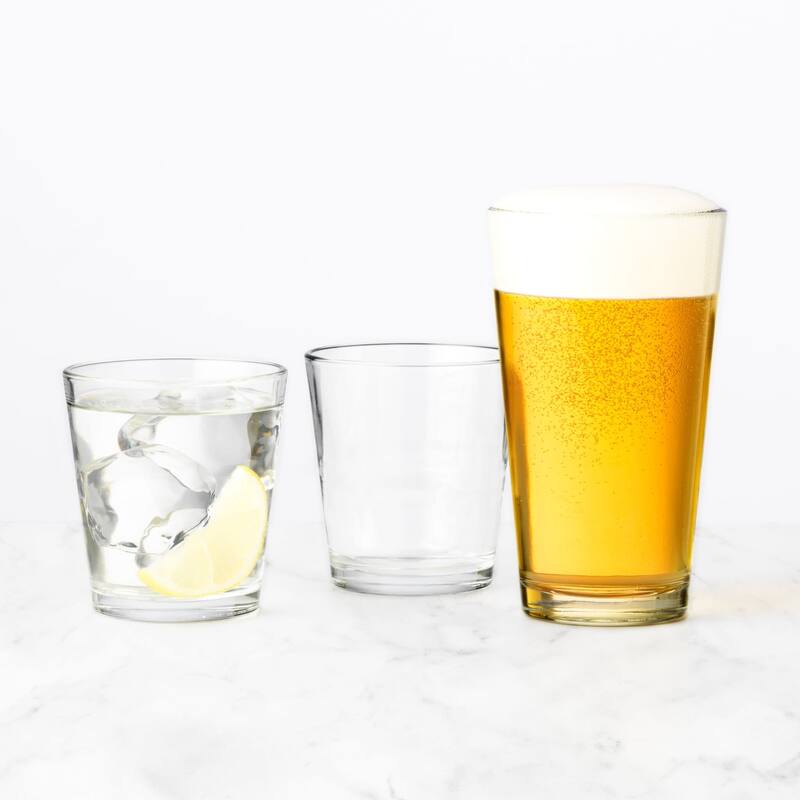 Libbey Restaurant Basics Stacking Rocks Glasses, 9-ounce, Set of 12 - Set of 12