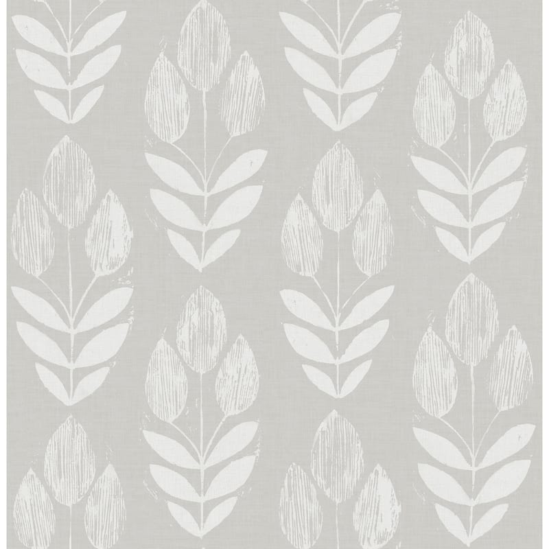 Florals & Flowers Gores Garland Light Blue Block Tulip 33' L X 20.5 W Wallpaper Roll