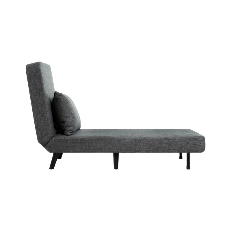 3 in 1 Foldable Chaise Lounge with Adjustable Backrest, Footrest & Detachable Pillow