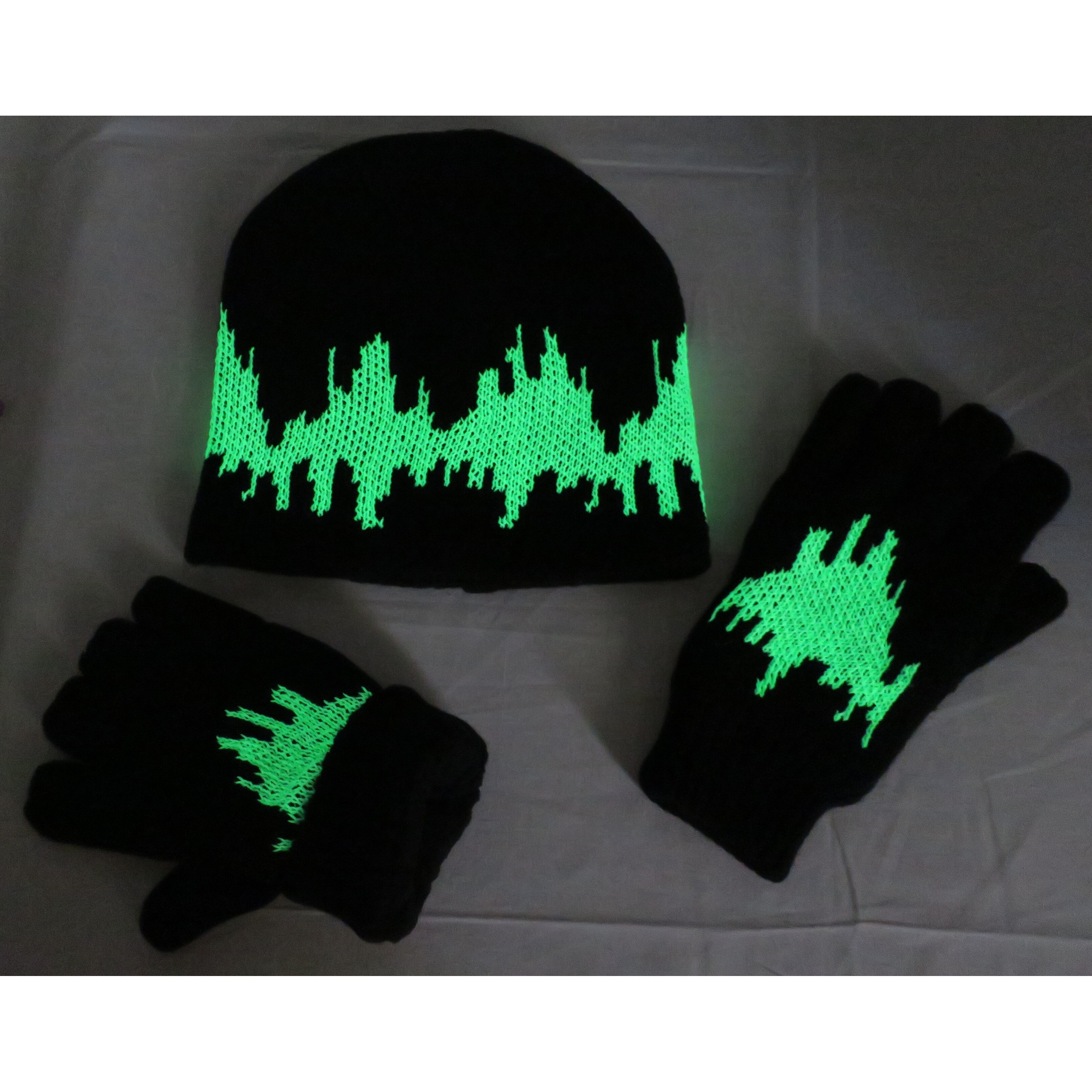 glow in the dark knit hat