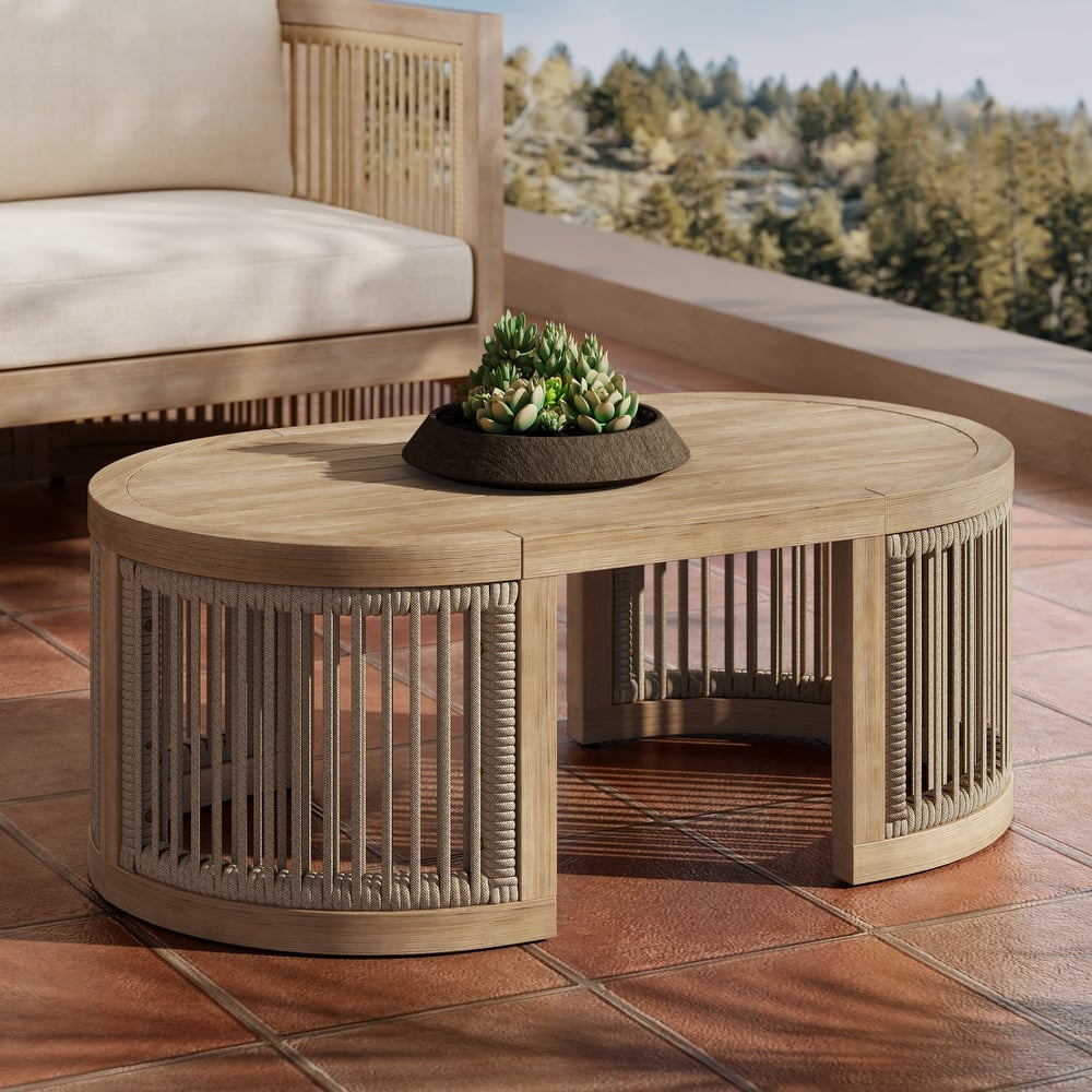 Christopher Knight Home- Leocadia Acacia Wood Outdoor Chat Set
