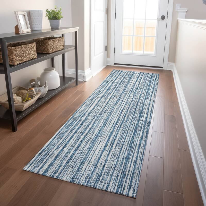Premium Washable Super Soft Striped Mayfield Rug - Blue - 2' 3" x 7' 6"