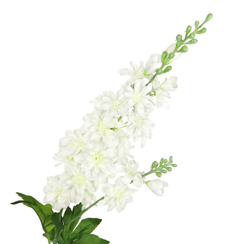 Set of 6 Cream White Artificial Delphinium Flower Stem Spray 34in - 34" L x 4" W x 4' DP