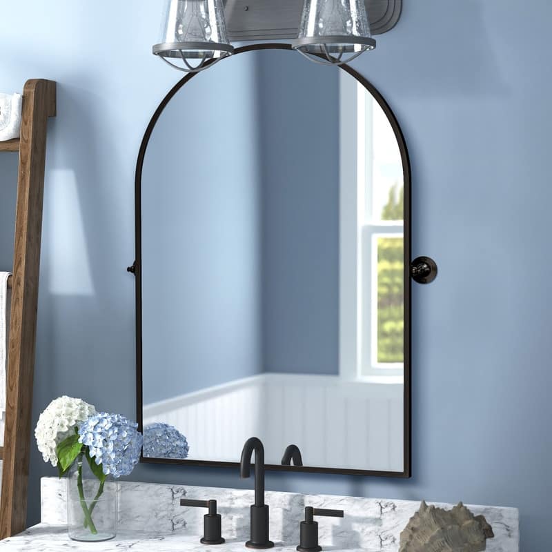 Iron Metal Frame Rectangular Windowpane Wall Mirror Farmhouse Rustic Elegant Decor for Living Room Bedroom Bathroom Entryway