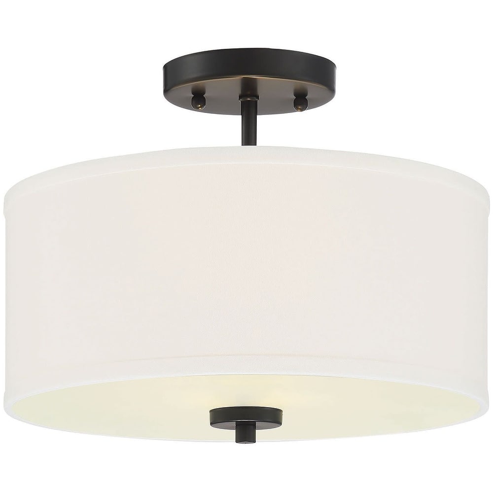 Meridian M60008 2 Light 13" Wide Semi-Flush Drum Ceiling Fixture