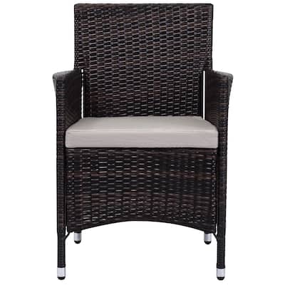 SAFAVIEH Kendrick Brown/ Sand Chair - 22.8" W x 23.6" D x 34.3" H