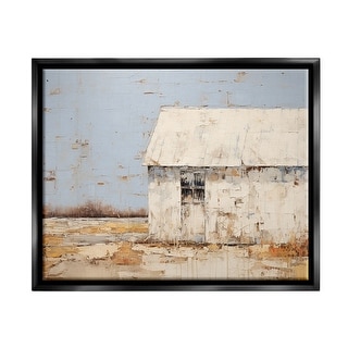 Stupell Rustic White Barn Framed Floater Canvas Wall Art Design by ...