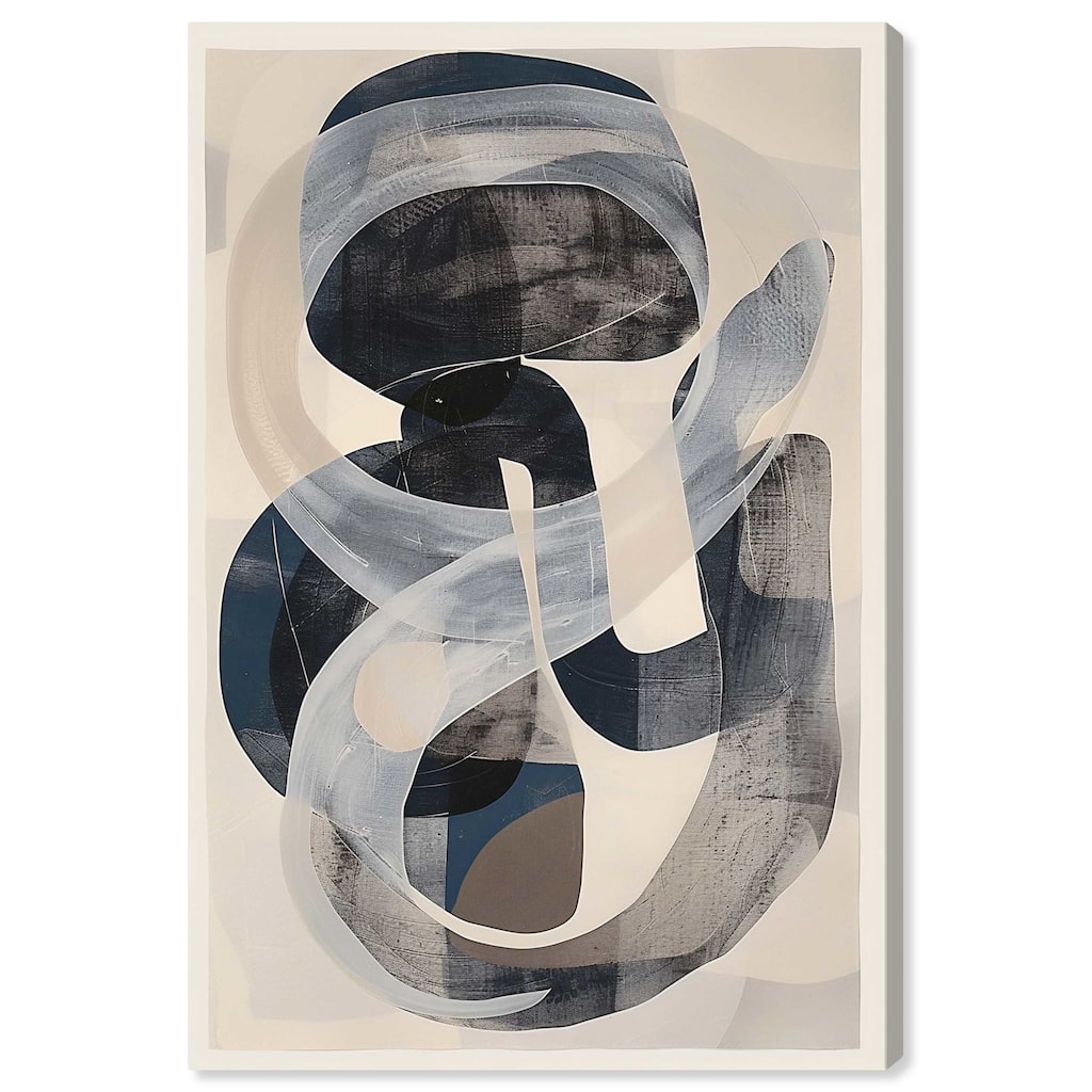 Art Remedy Slither Gallery Wrapped Abstract Shapes 1 Piece Canvas Wall Art